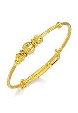 outstanding 24 solid gold beaded bangle for babies 